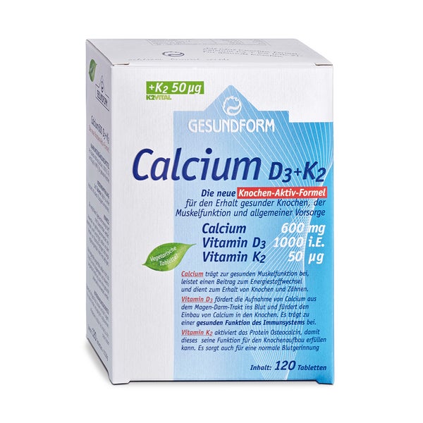 GESUNDFORM D3 + K2 Calcium 120 St