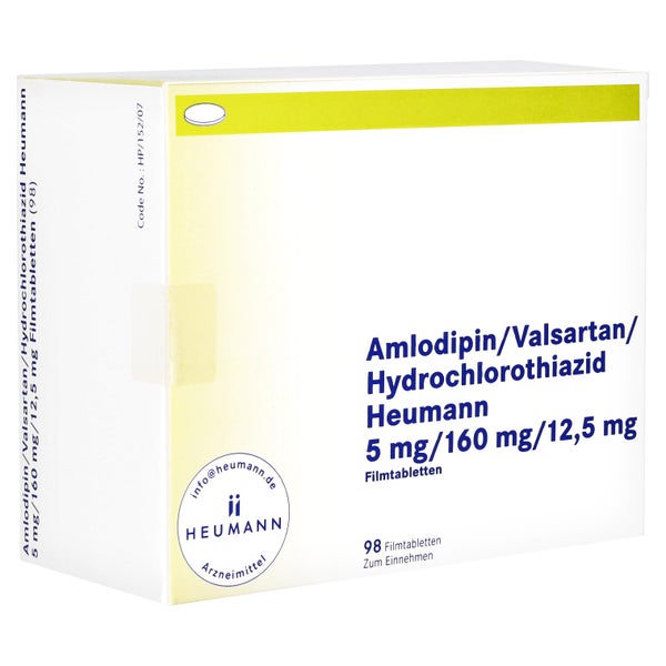 AMLODIPIN/Valsartan/HCT Heumann 5/160/12,5mg FTA 98 St