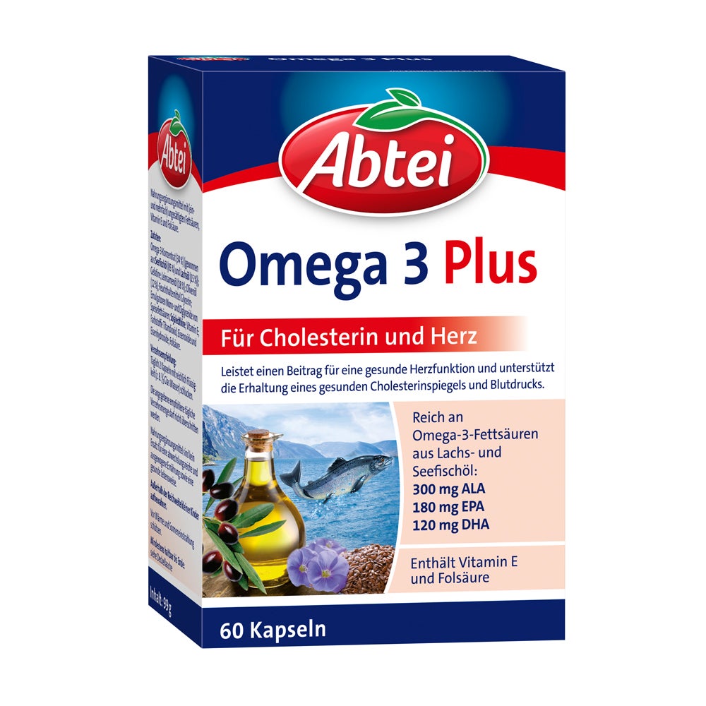 Abtei Omega-3-6-9 Lachsöl+leinöl+oliv.öl 60 St