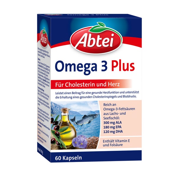 Abtei Omega-3-6-9 Lachsöl+leinöl+oliv.öl 60 St