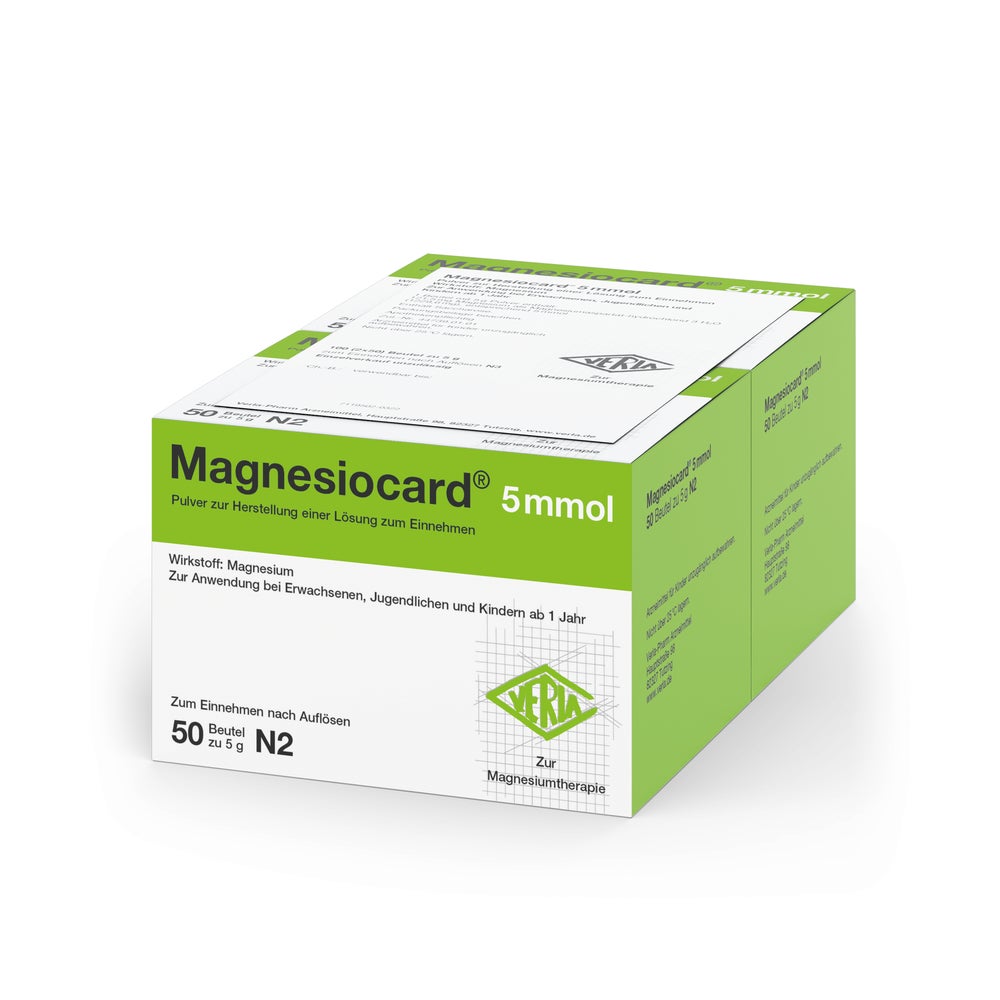 Magnesiocard 5 mmol Plv.z.Her.e.Lsg.z.Ei 100 St
