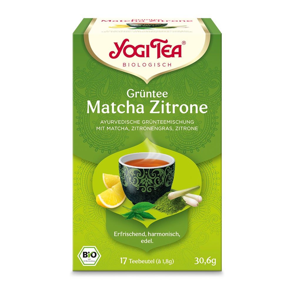 YOGI TEA, Grüntee Matcha Zitrone, Grüner Bio-Tee 17X1,8 g