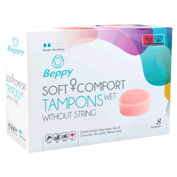 «WET» Soft, Befeuchtete Comfort Tampons, ohne Fädchen (8 Stück) 8 St