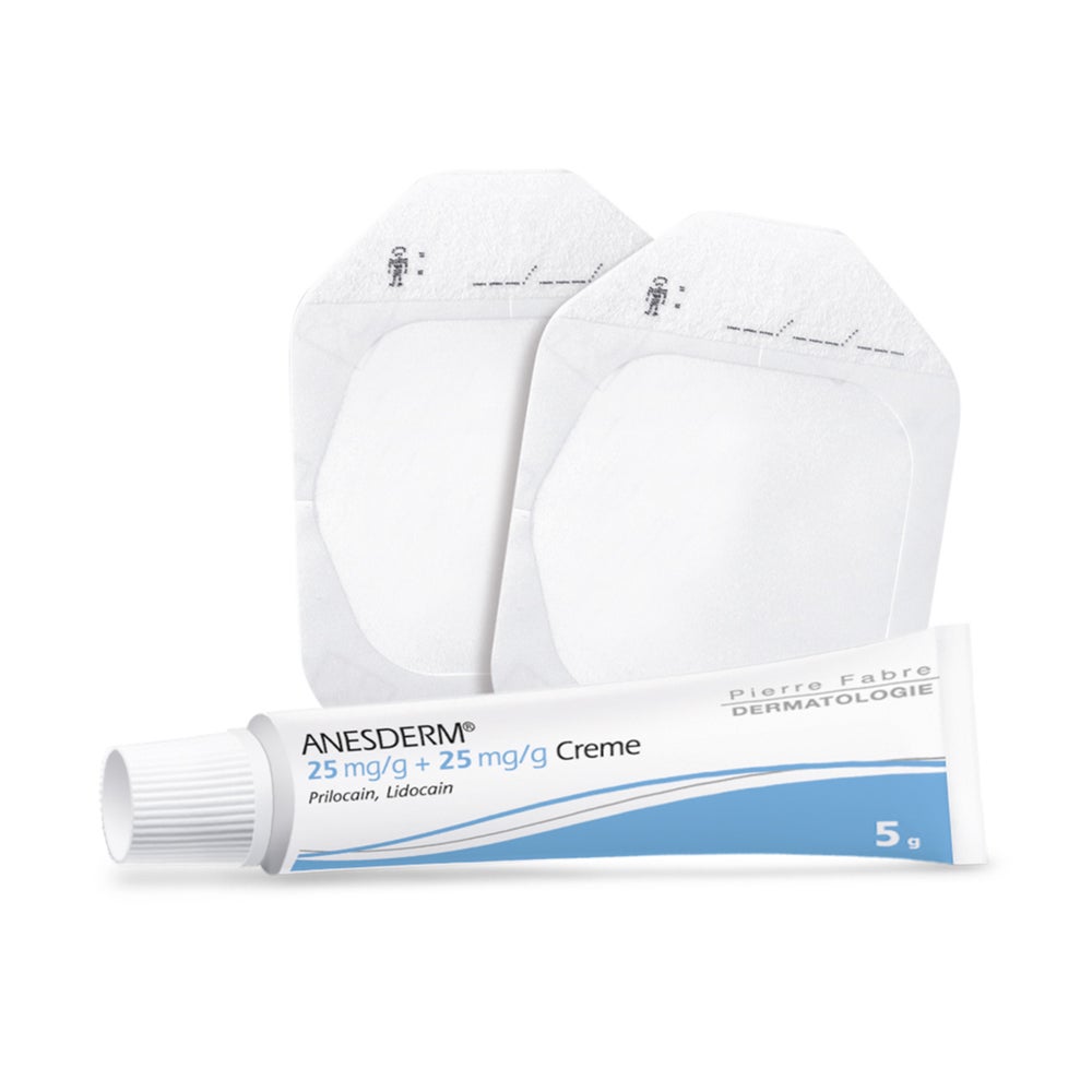 ANESDERM 25 mg/g Creme + 2 Pflaster 5 g