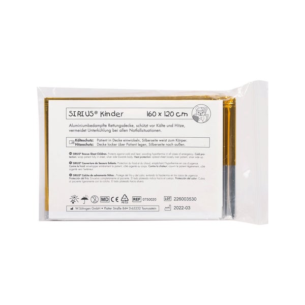 Söhngen Kinder SIRUS Rettungsdecke, silber/gold, reflektierend 1 St