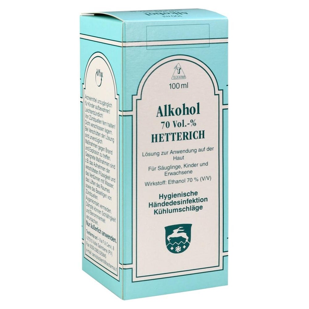 Alkohol 70% V/V Hetterich 100 ml