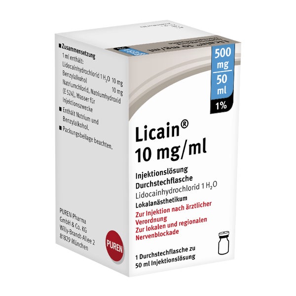 LICAIN 1% 10 mg/ml Inj.Lsg.500mg/50ml Dsfl. 50 ml