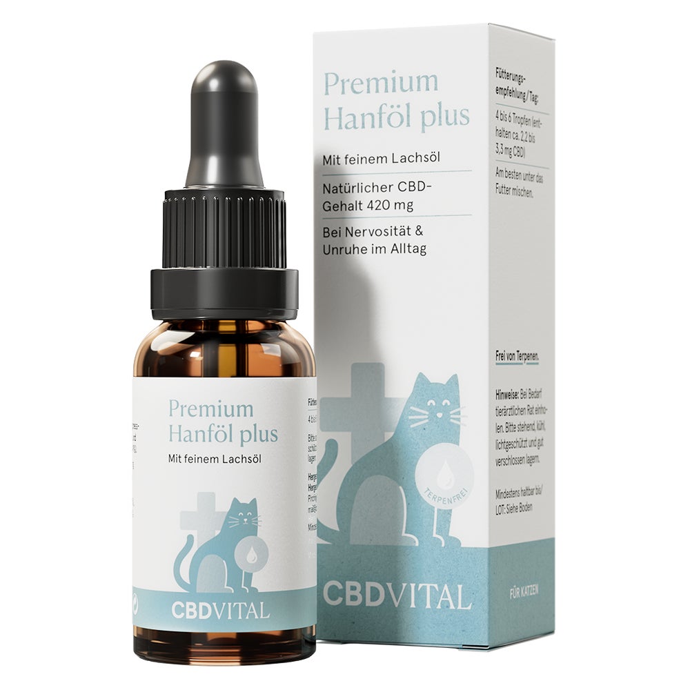 CBD VITAL Hanföl für Katzen mit 210mg CBD | mit Lachsöl 20 ml