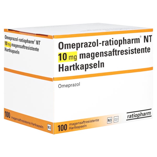 OMEPRAZOL-ratiopharm NT 10 mg magensaftr.Hartkaps. 100 St