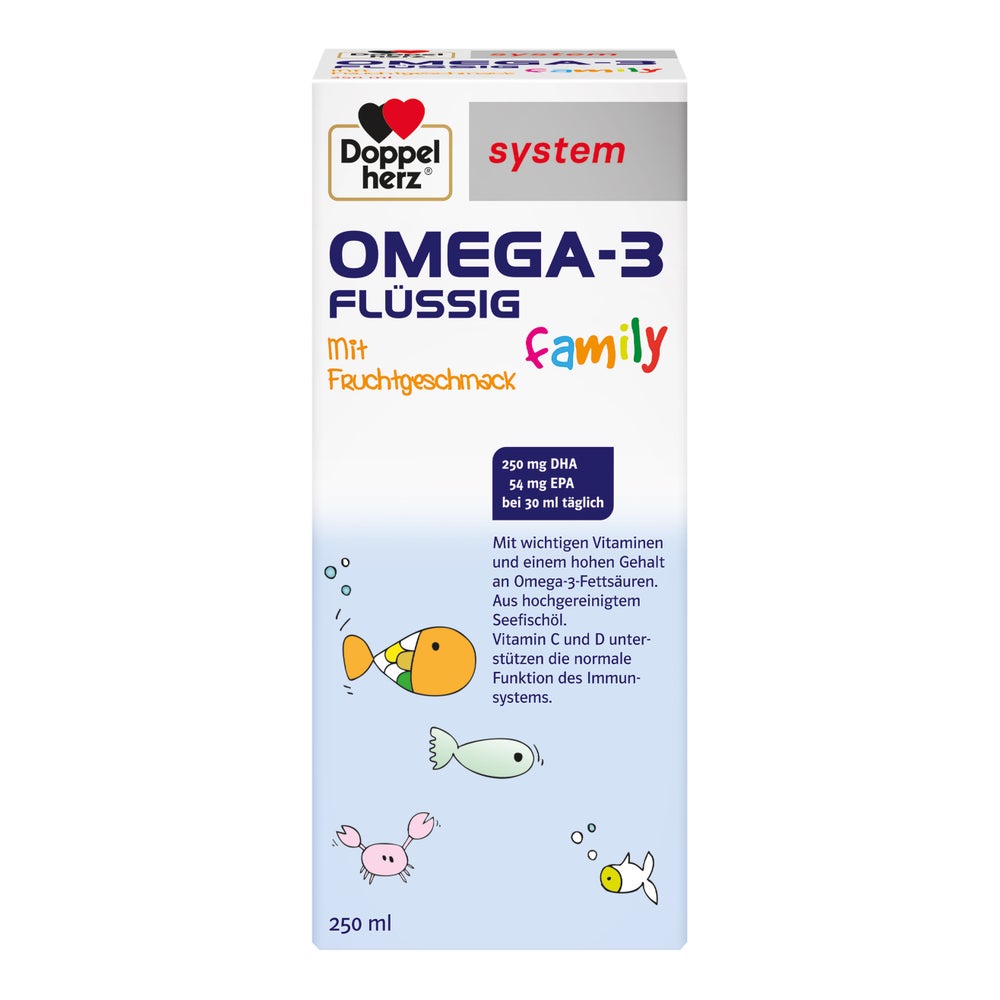Doppelherz system Omega-3 Family flüssig mit Fruchtgeschmack 250 ml