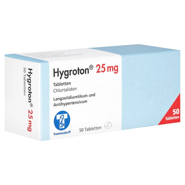 Hygroton 25 mg Tabletten 50 St, 50 St online kaufen | DocMorris