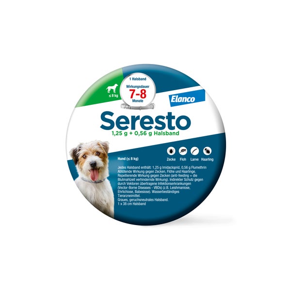 Seresto Hund bis 8 kg 1,25 + 0,56 Halsband 1 St