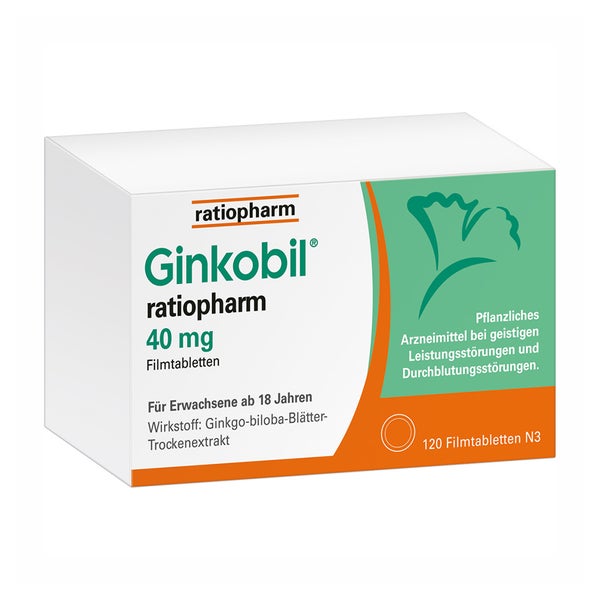 Ginkobil ratiopharm 40mg mit Ginkgo biloba 120 St