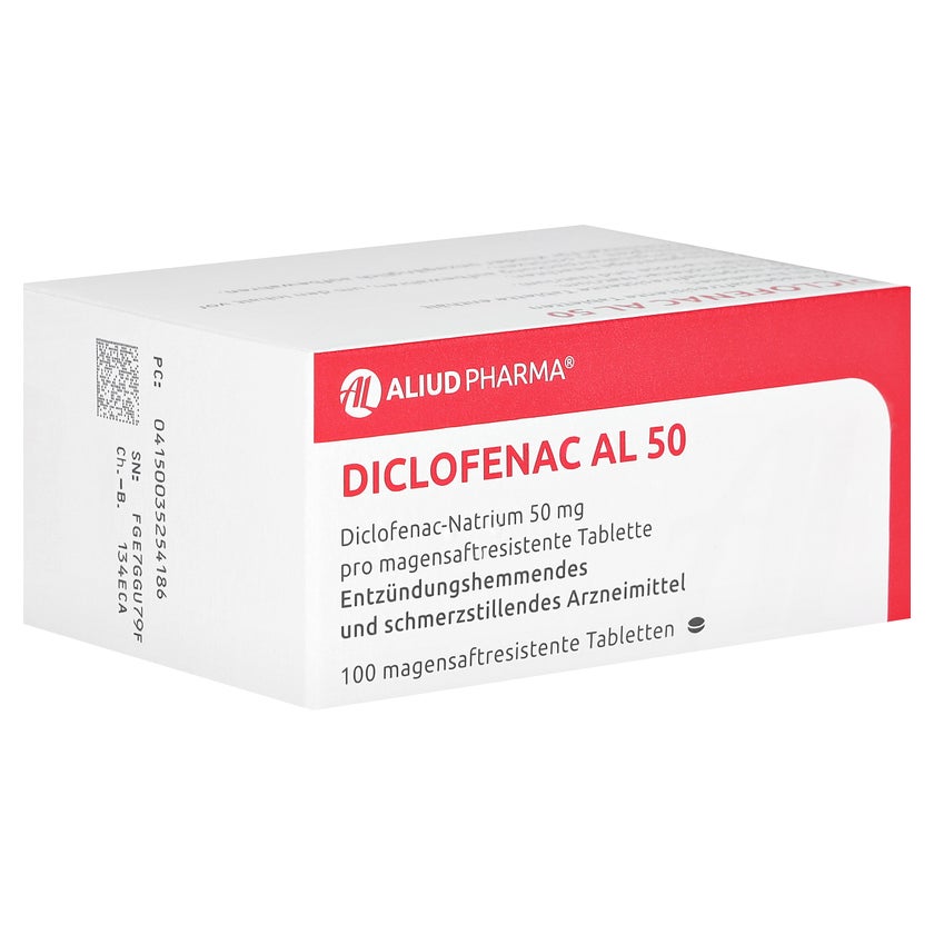 DICLOFENAC AL 50 magensaftresistente Tabletten 100 St, 100 St  