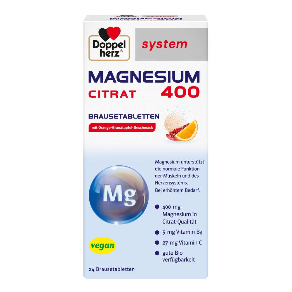 Doppelherz system Magnesium 400 Citrat mit Orange-Granatapfel-Geschmack