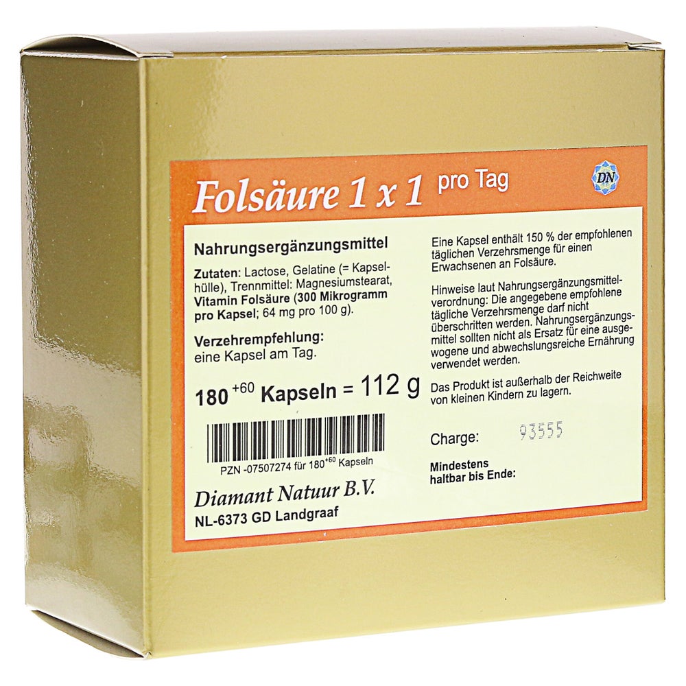 Folsäure 1X1 pro Tag Kapseln 180 St
