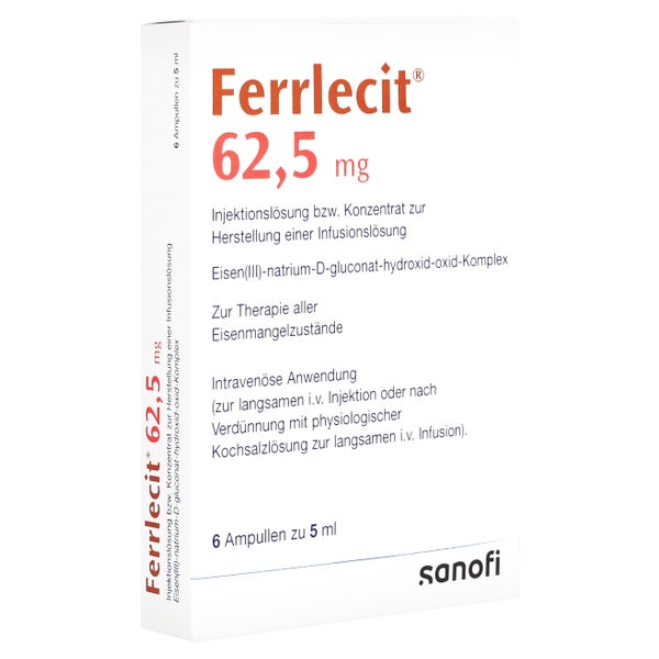 Ferrlecit 62,5 mg Inj.Lsg.bzw.Konz.Her.I 6X5 ml