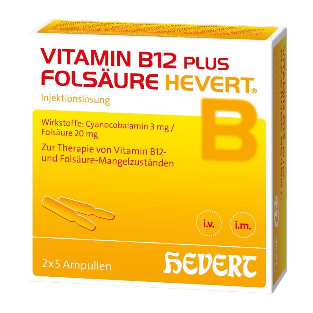 Vitamin B12 PLUS Folsäure Hevert a 2 ml 2X5X2 ml