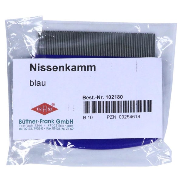 Nissenkamm Metall Blauer Griff 1 St