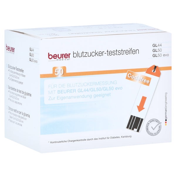 Beurer Blutzuckerteststreifen GL 44/ GL 50, 50 Stück 50 St