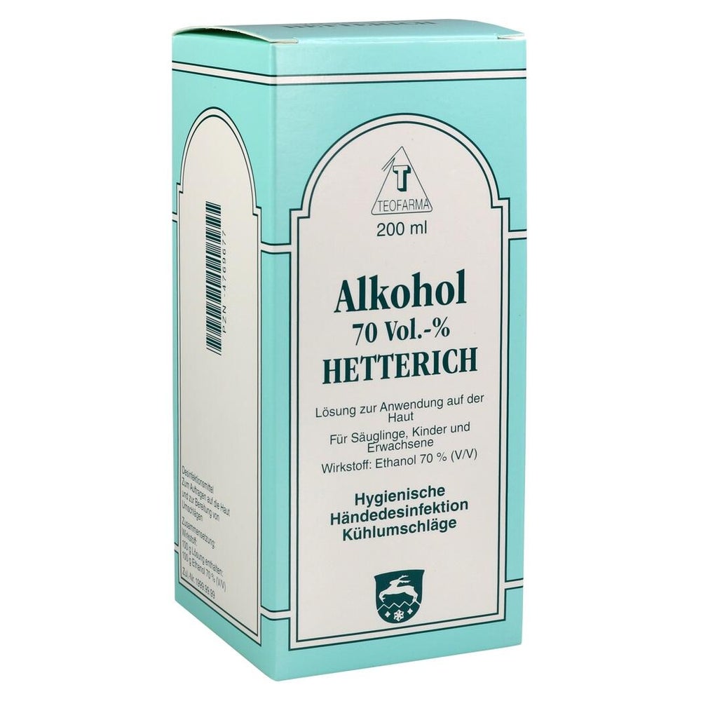 Alkohol 70% V/V Hetterich 200 ml