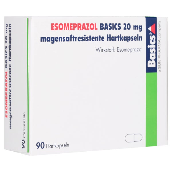 ESOMEPRAZOL BASICS 20 mg magensaftres.Hartkapseln 90 St