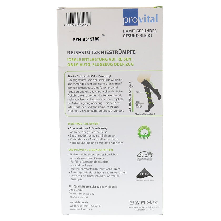 Provital Reisekniestrümpfe Gr.35-38 schw 2 St, 2 St online kaufen 