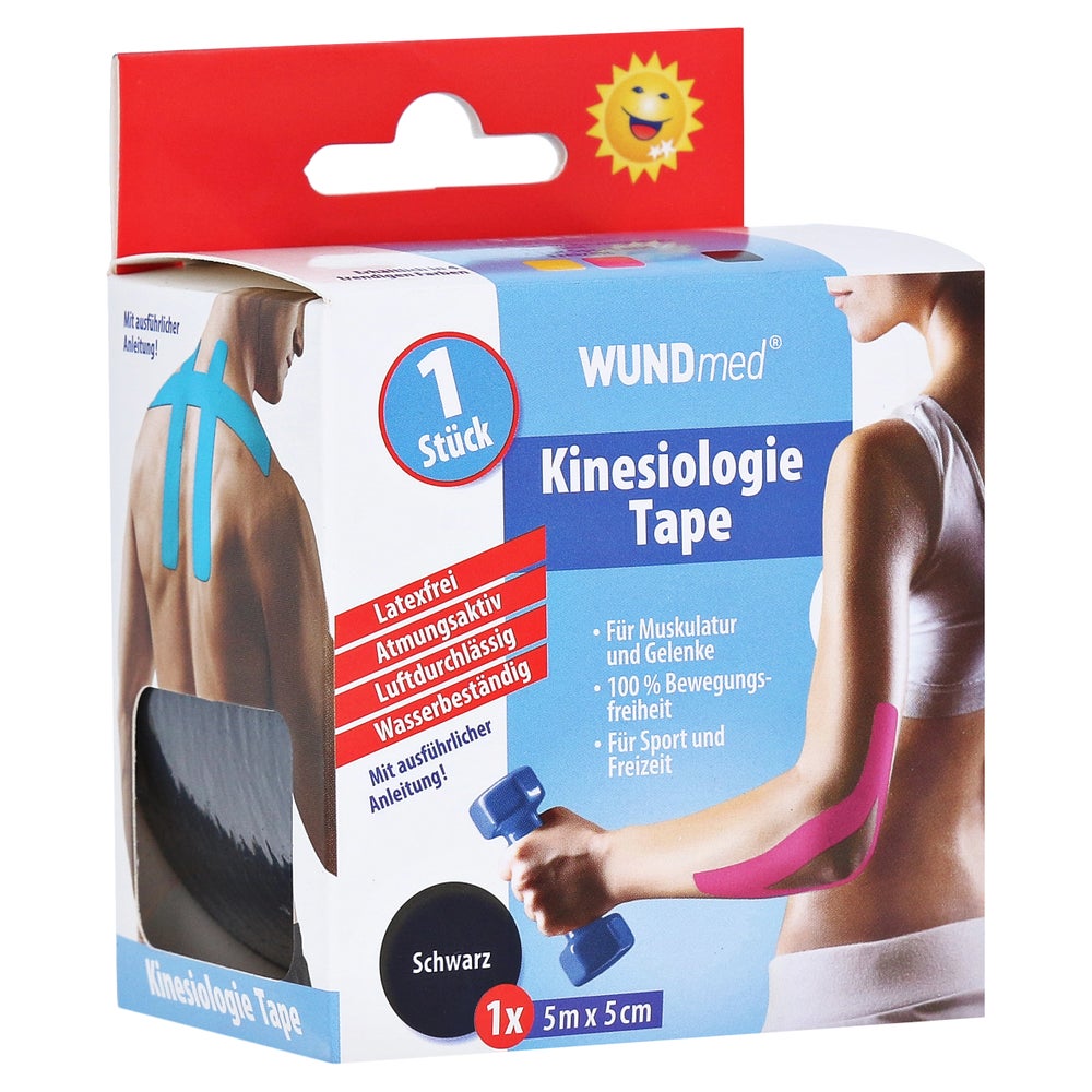 Kinesiologie Tape 5 cmx5 m schwarz 1 St