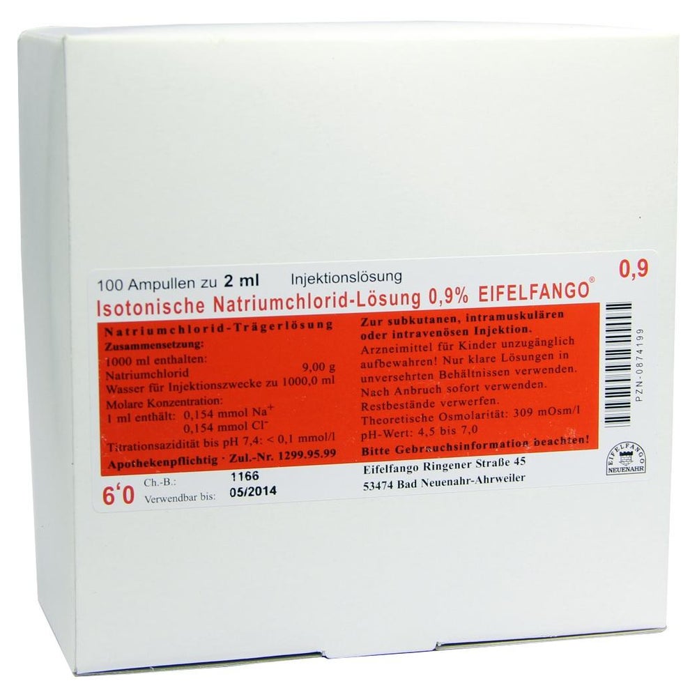 Isotonische NaCl Lösung 0,9% Eifelfango 100X2 ml