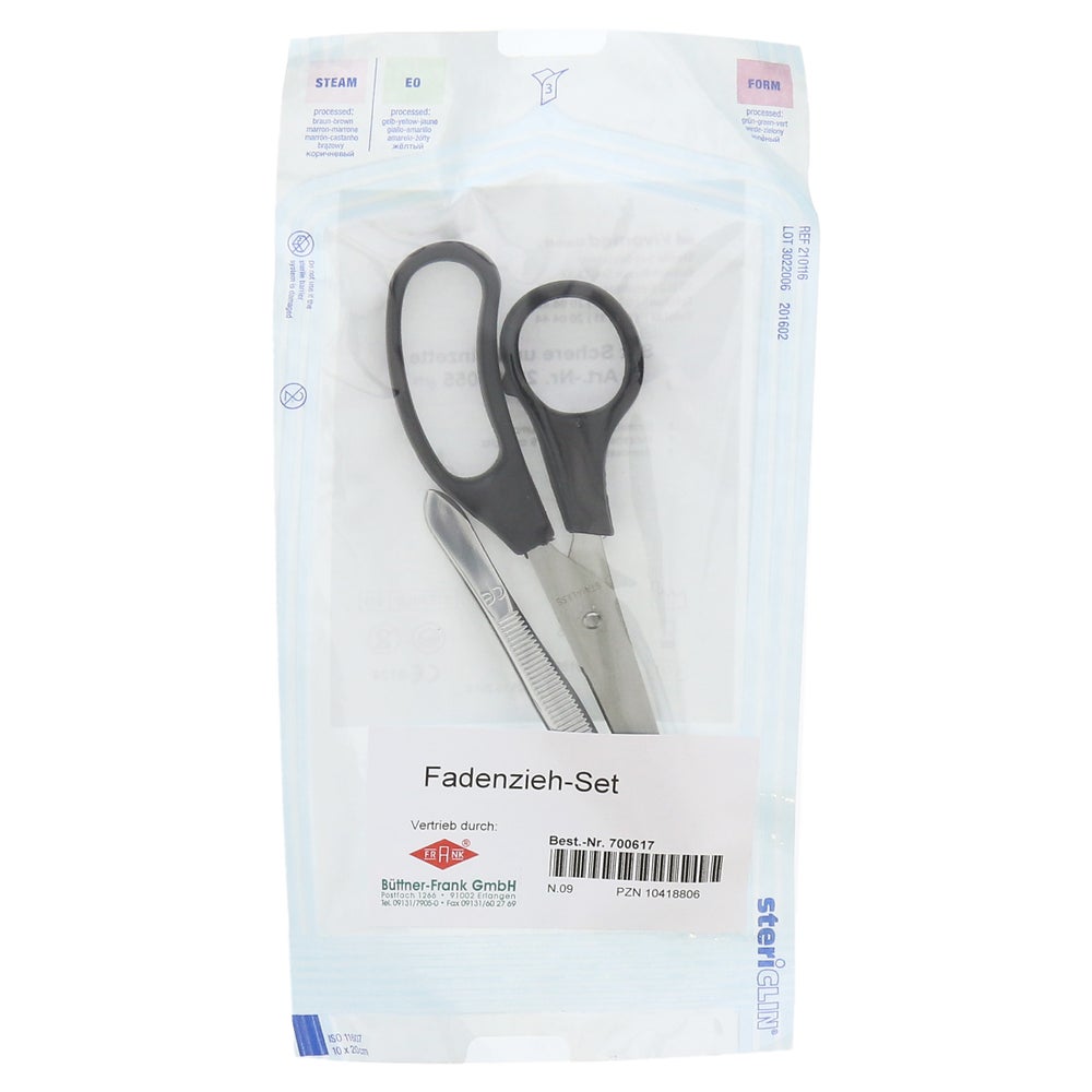 Fadenzieh SET Steril m.Schere+Pinzette 1 St