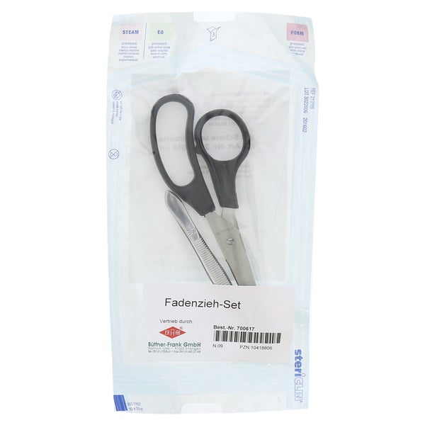 Fadenzieh SET Steril m.Schere+Pinzette 1 St