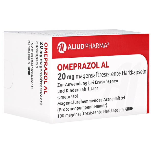 OMEPRAZOL AL 20 mg magensaftresistente Hartkapseln 100 St