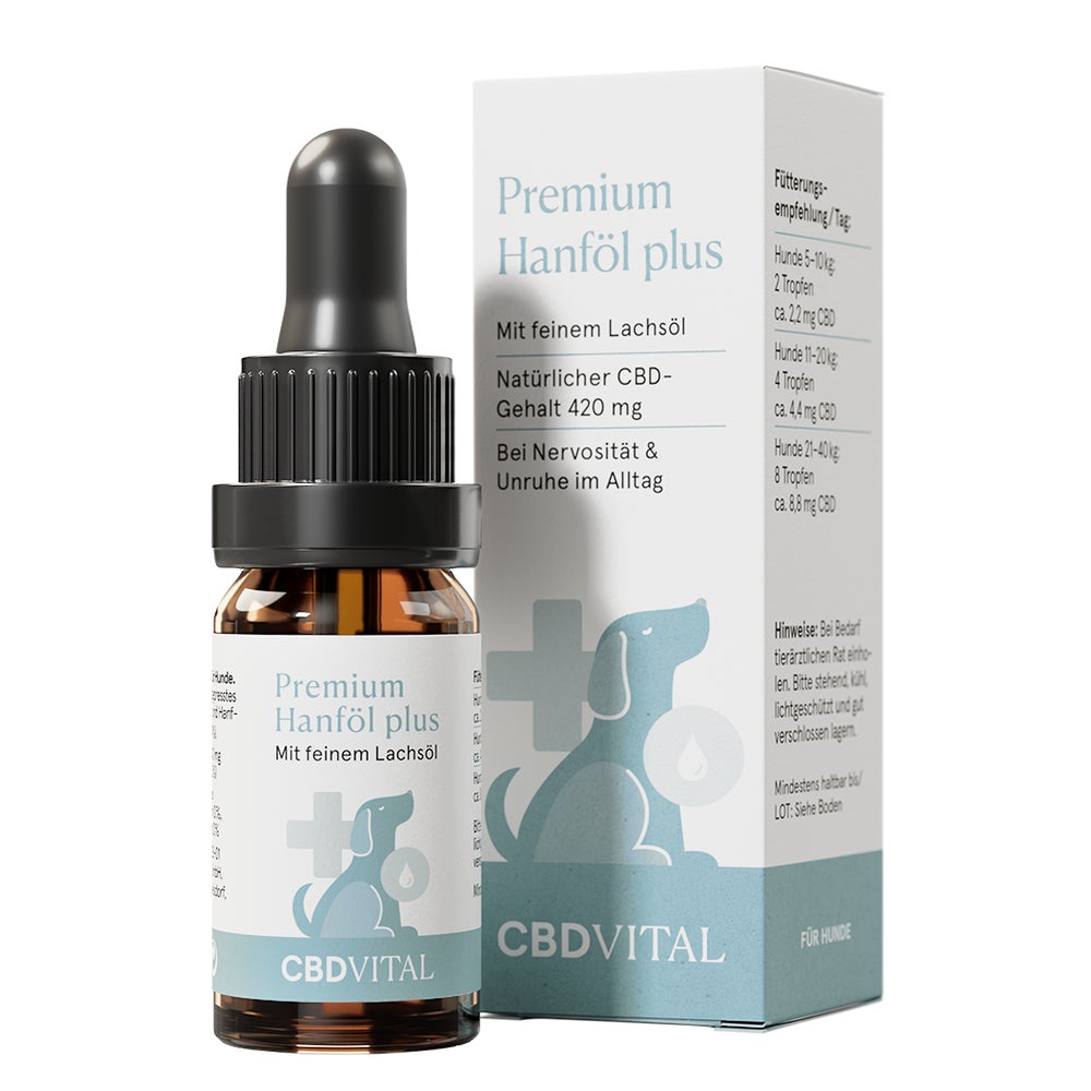 CBD VITAL Hanföl für Hunde mit 4,2 % CBD | mit Lachsöl 10 ml