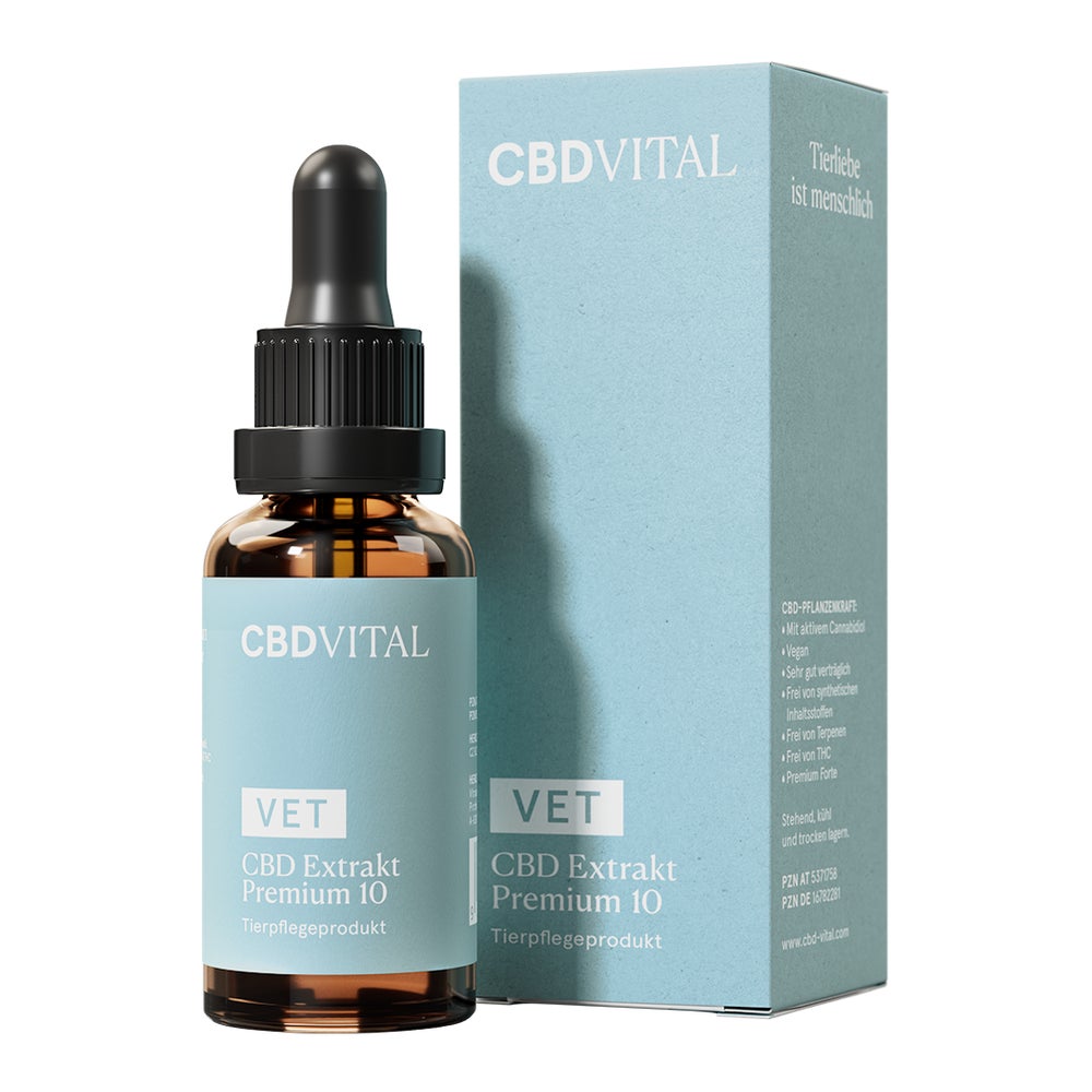 CBD VITAL VET Extrakt Premium 10% Öl Bio Tropfen für Tiere 30 ml