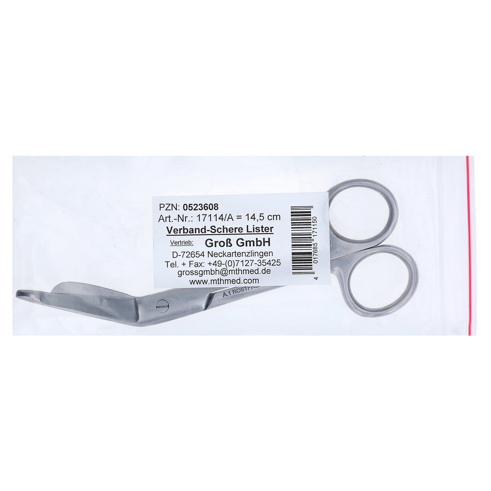 Verbandschere Lister 14,5 cm 1A matt ros 1 St