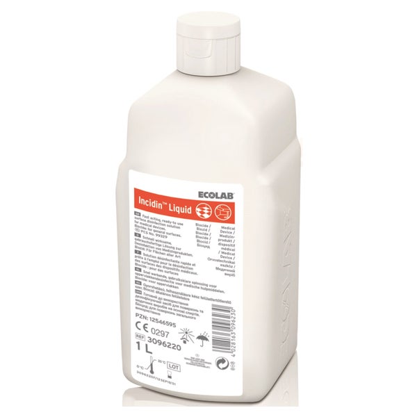 Ecolab Incidin Liquid Schnelldesinfektion, parfümfrei - 1 Liter - Flasche 1 l