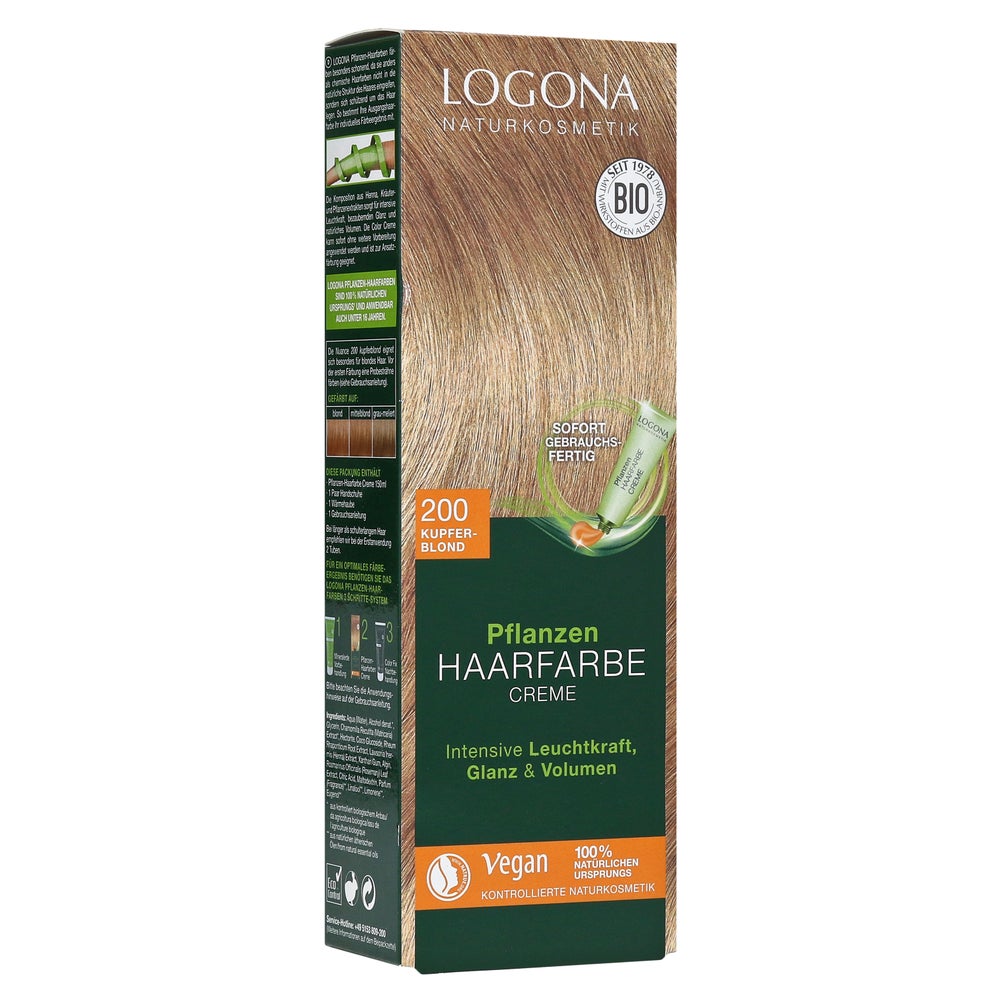 Pflanzen Haarfarbe Creme 200 kupferblond 150 ml
