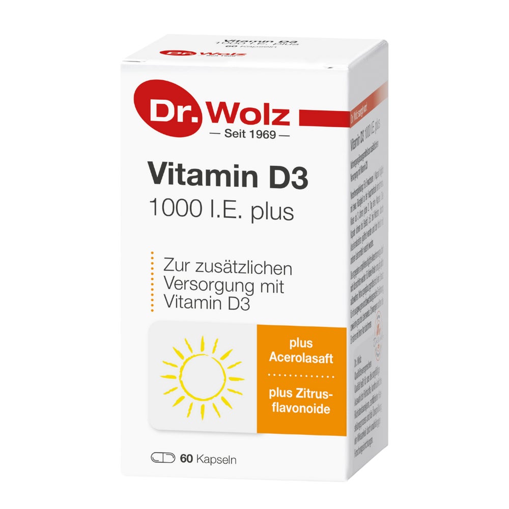 Vitamin D3 1.000 I.E. plus Dr.Wolz Kapse 60 St
