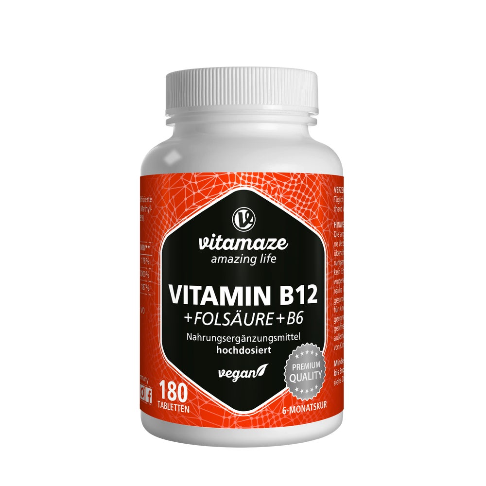 Vitamin B12 1000 µg +B9+B6 vegan 180 St