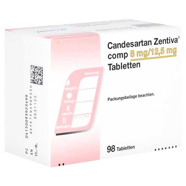 CANDESARTAN Zentiva comp 8 mg/12,5 mg Tabletten 98 St