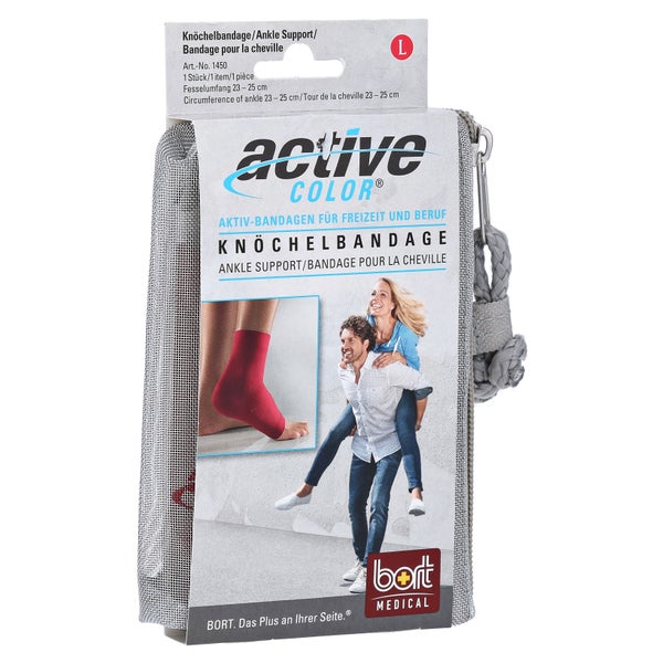 BORT Activecolor Knöchelbandage L rot 1 St