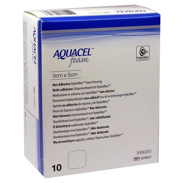 Aquacel Foam Nicht adhäsiv 5x5 cm Verban 10 St