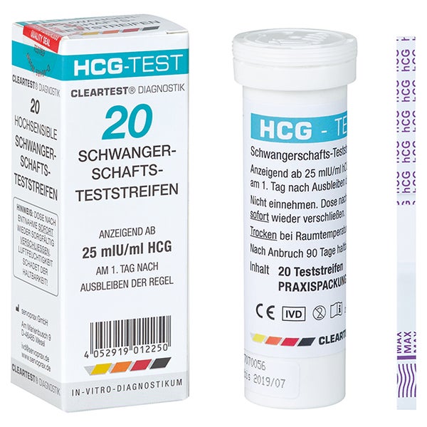 Cleartest HCG Schwangerschafts Teststreifen, lose 20 St