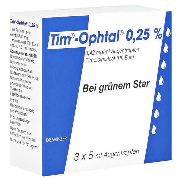 TIM Ophtal 0,25% Augentropfen 3X5 ml