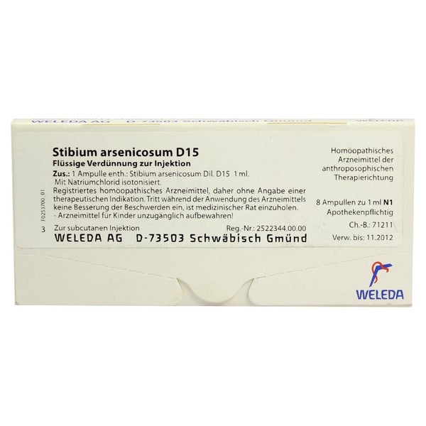 Stibium Arsenicosum D 15 Ampullen 8X1 ml