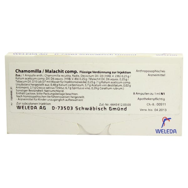 Chamomilla/malachit Comp.ampullen 8X1 ml
