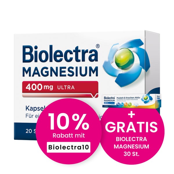 Biolectra Magnesium 400 mg Kapseln 20 St