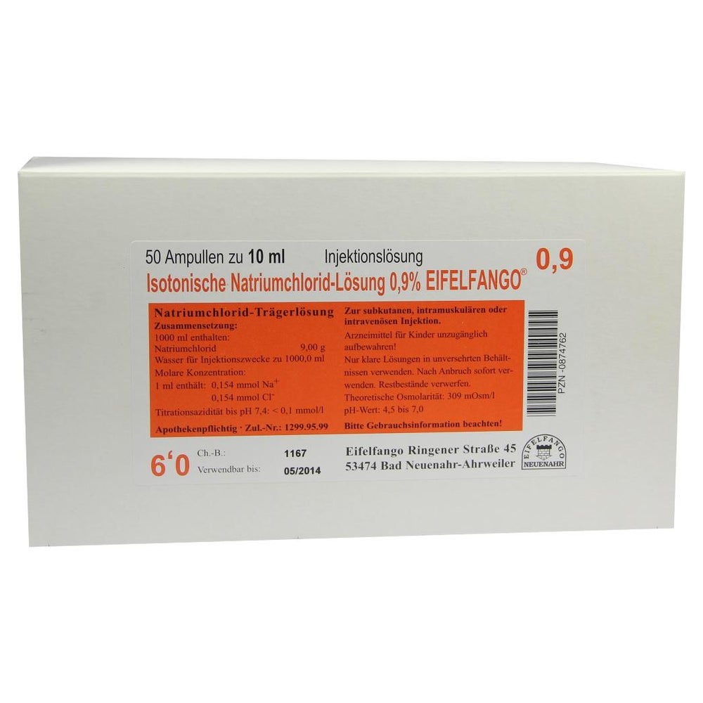 Isotonische NaCl Lösung 0,9% Eifelfango 50X10 ml