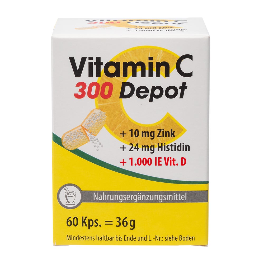 Vitamin C 300 Depot + Zink + Histidin + Vitamin D Kapseln 60 St