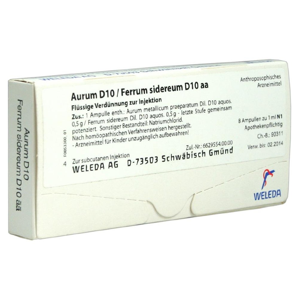 Aurum D 10/ferrum sidereum D 10 aa Ampul 8X1 ml